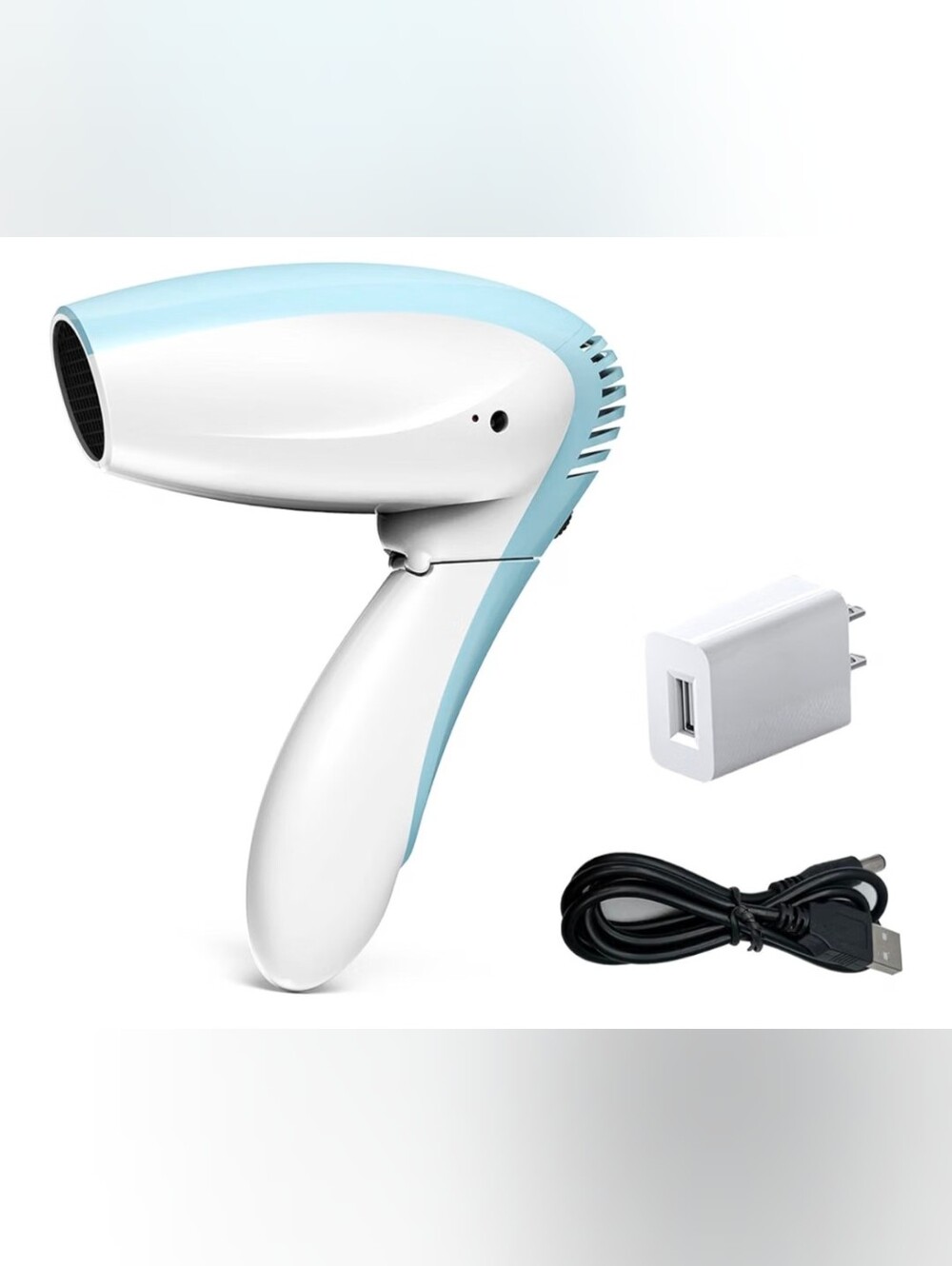 Handheld White and Light Blue Garment Steamer